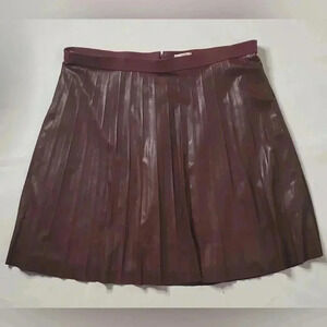 NwtJ.Crew Faux Leather Maroon Plead Skirt  Sz 8 Style#F6089